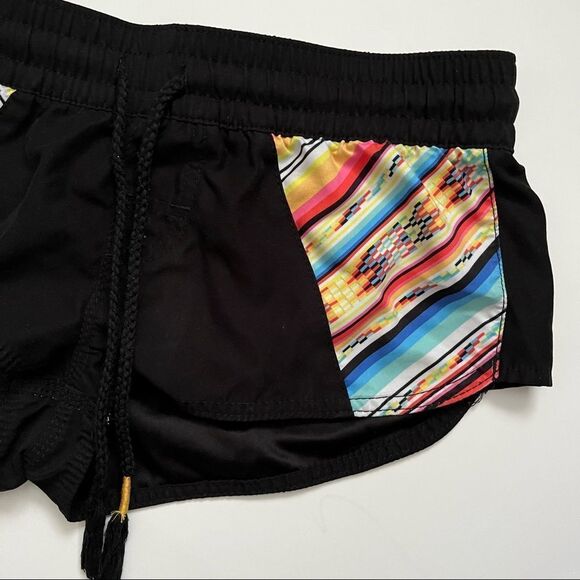 Rip Curl Swim Shorts Black Size M Drawstring Elastic Waist Resortwear Summer - Picture 3 of 9